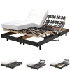 Weber Industries Ensemble 2 sommiers relaxation électrique FLEXPALACE 80x200 + 2 matelas mémoire de forme / Noir