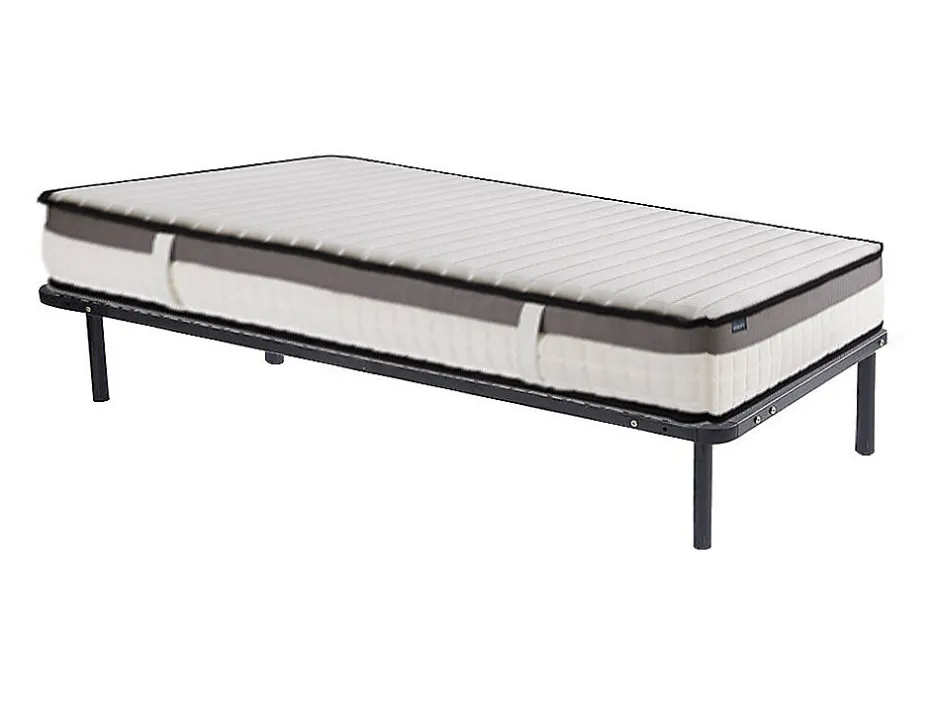 Vente-unique Ensemble 90 x 200 cm cadre à lattes + matelas mousse mémoire de forme ép.19cm - ORTHOMEMORY de YSMÉE