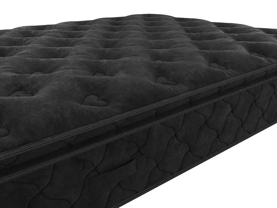 Vente-unique Ensemble 160 x 200 cm cadre à lattes + matelas ressorts ensachés surmatelas intégré ép.28cm - BLACK DREAM de YSMÉE Outlet