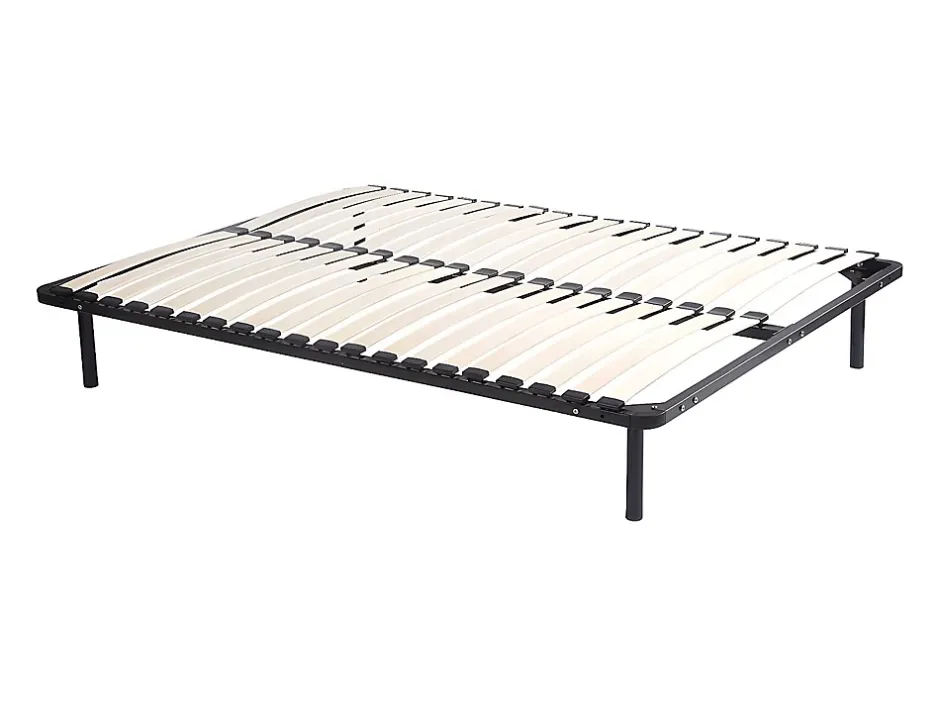 Vente-unique Ensemble 160 x 200 cm cadre à lattes + matelas ressorts ensachés surmatelas intégré ép.28cm - BLACK DREAM de YSMÉE Outlet