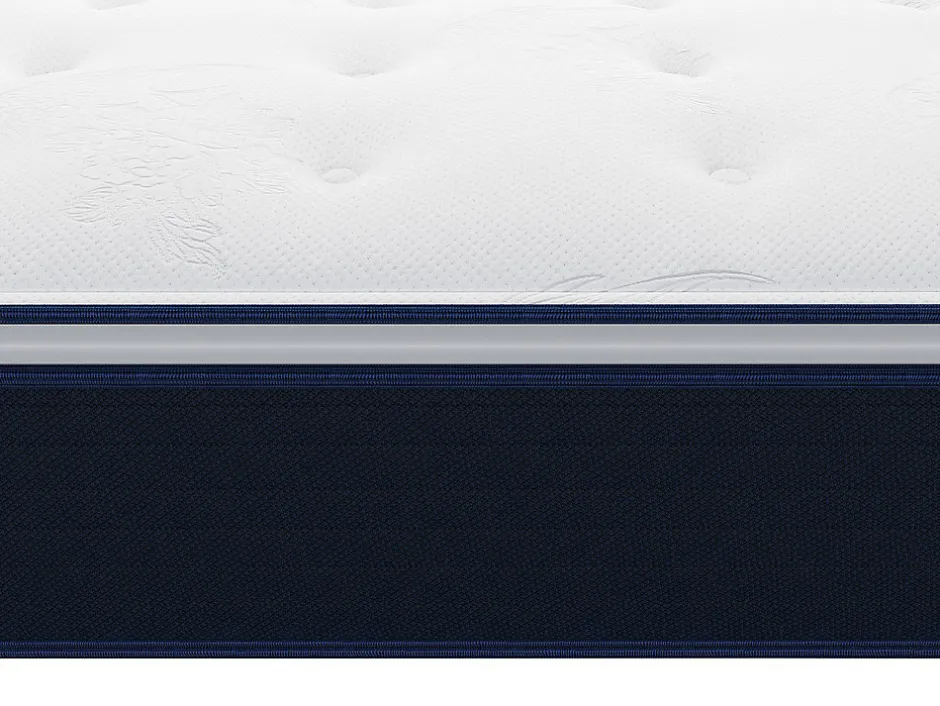 Vente-unique Ensemble 90 x 190 cm sommier + matelas ressorts ensachés et surmatelas intégré ép.24cm - ALTIER de YSMÉE