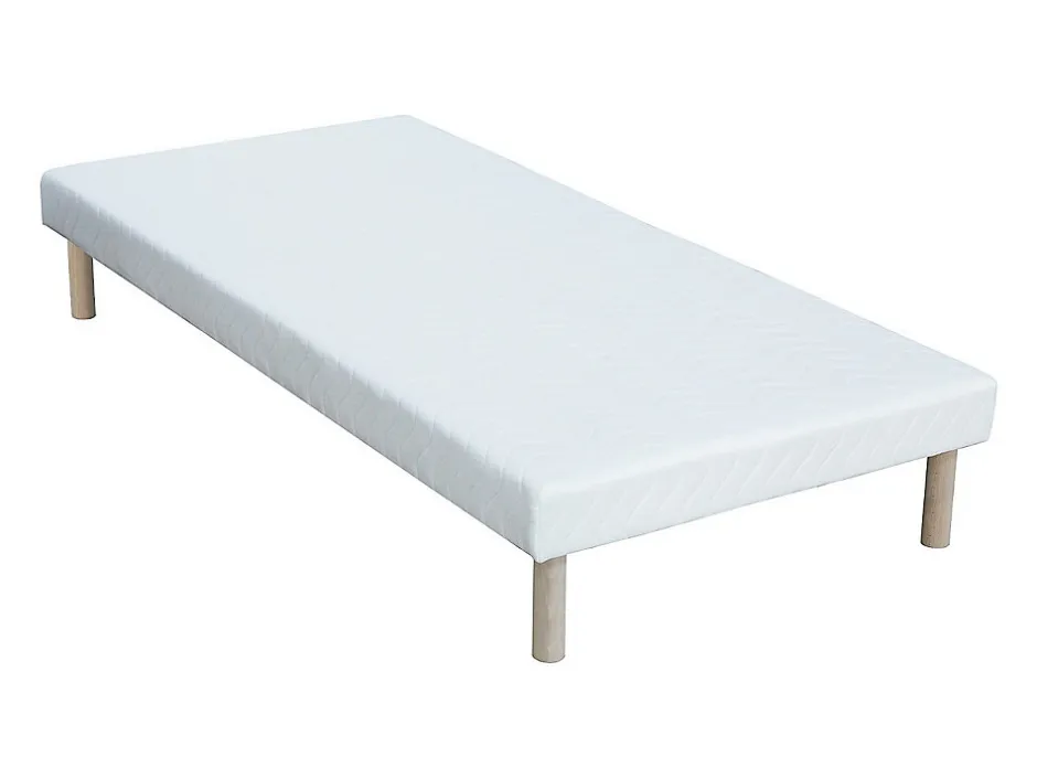 Vente-unique Ensemble 90 x 190 cm sommier + matelas ressorts ensachés et surmatelas intégré ép.24cm - ALTIER de YSMÉE