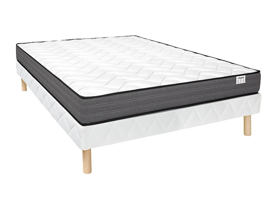 Vente-unique Ensemble 140 x 190 cm sommier + matelas ressorts ensachés ép.20cm - AMBRACIE de YSMÉE