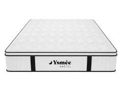 Vente-unique Ensemble 140 x 190 cm sommier + matelas anti-feu ressorts ensachés et surmatelas intégré ép.28 cm - DELICE de YSMÉE HÔTEL Outlet