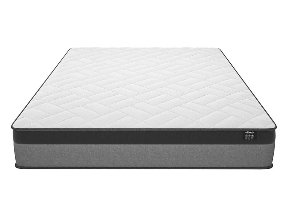 Vente-unique Ensemble 140 x 190 cm sommier + matelas ressorts ensachés et mémoire de forme ép.24cm - ILLUSION de YSMÉE