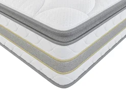 Vente-unique Ensemble 140 x 190 cm sommier coffre blanc + matelas ressorts ensachés et surmatelas intégré ép.29cm - CANTERBURY de YSMÉE