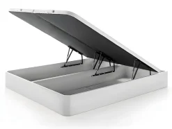 Vente-unique Ensemble 180 x 200 cm sommier coffre blanc + matelas hybride ressorts ensachés et mémoire de forme ép.25cm - ASTRIA Art Collection Sale