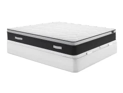 Vente-unique Ensemble 180 x 200 cm sommier coffre blanc + matelas hybride ressorts ensachés et mémoire de forme ép.25cm - ASTRIA Art Collection Sale