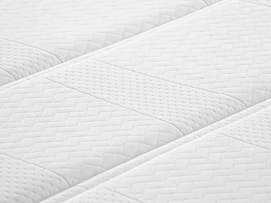 Vente-unique Ensemble 180 x 200 cm sommier coffre blanc + matelas hybride ressorts ensachés 7 zones et mousse haute résilience ép.26cm - AUDACE New