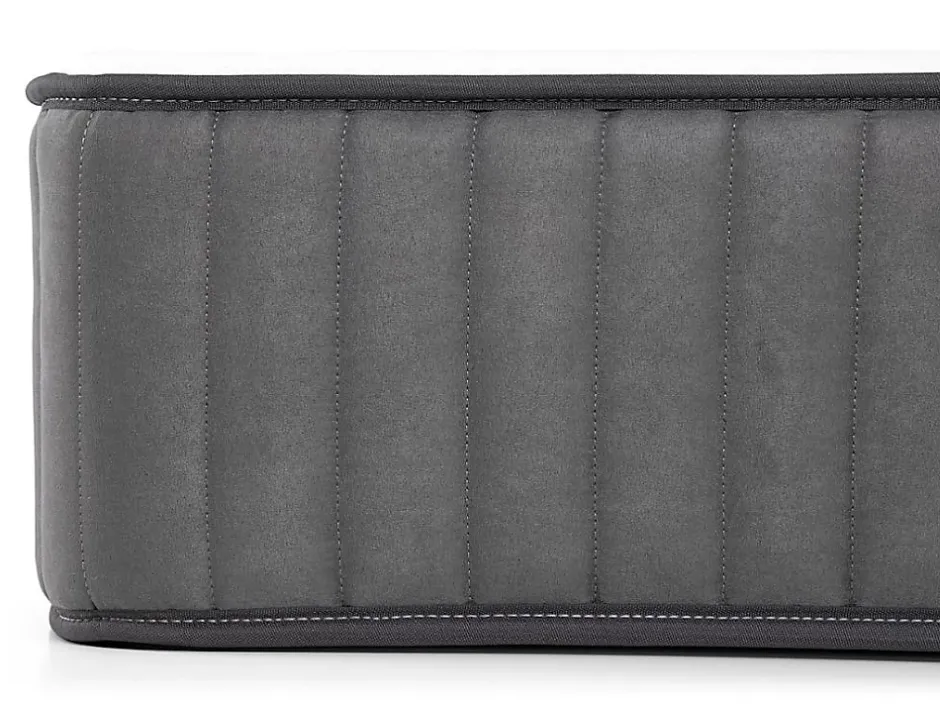 Vente-unique Ensemble 180 x 200 cm sommier coffre blanc + matelas hybride ressorts ensachés 7 zones et mousse haute résilience ép.26cm - AUDACE New