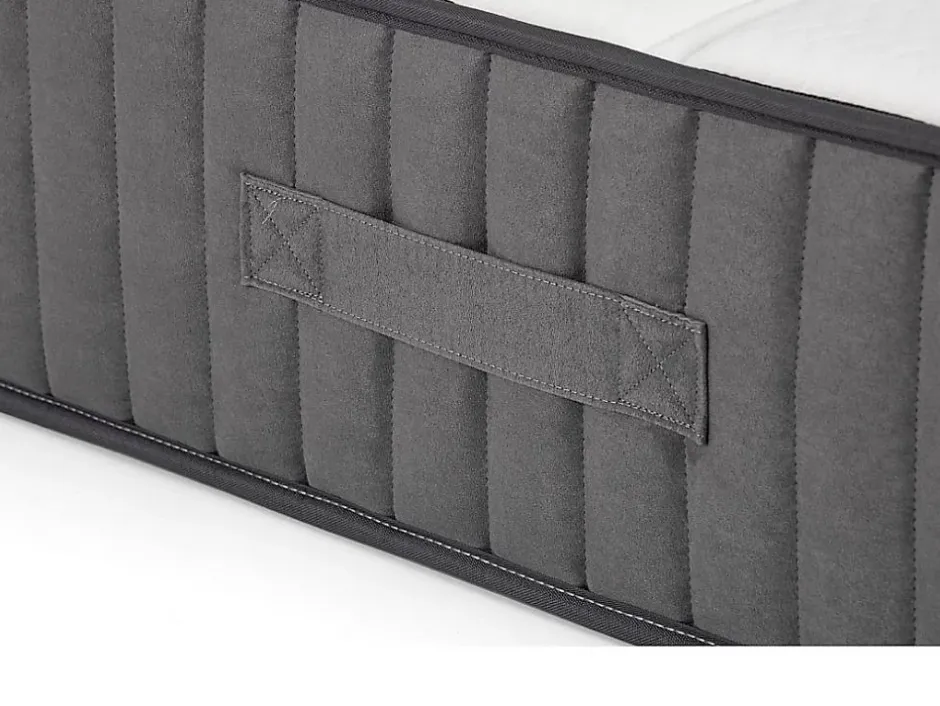 Vente-unique Ensemble 180 x 200 cm sommier coffre blanc + matelas hybride ressorts ensachés 7 zones et mousse haute résilience ép.26cm - AUDACE New