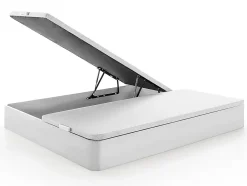 Vente-unique Ensemble 180 x 200 cm sommier coffre blanc + matelas hybride ressorts ensachés 7 zones et mousse haute résilience ép.26cm - AUDACE New