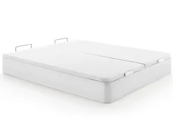 Vente-unique Ensemble 180 x 200 cm sommier coffre blanc + matelas hybride ressorts ensachés 7 zones et mousse haute résilience ép.26cm - AUDACE New