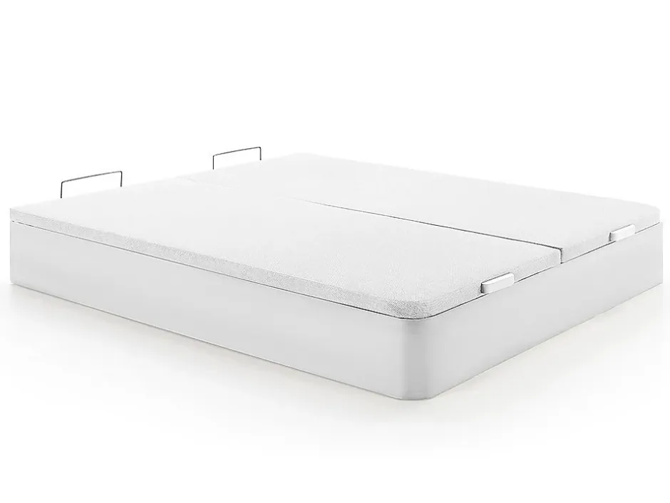 Vente-unique Ensemble 180 x 200 cm sommier coffre blanc + matelas hybride ressorts ensachés 7 zones et mousse haute résilience ép.26cm - AUDACE New