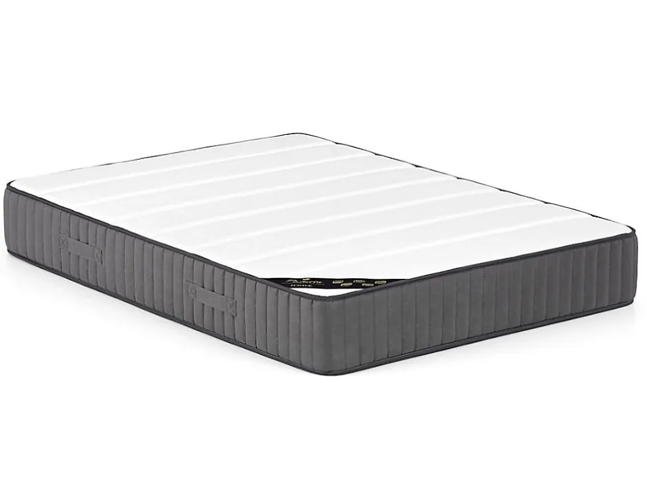 Vente-unique Ensemble 180 x 200 cm sommier coffre blanc + matelas hybride ressorts ensachés 7 zones et mousse haute résilience ép.26cm - AUDACE New