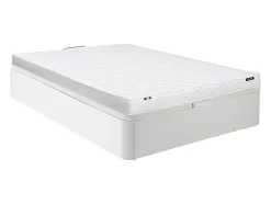 Vente-unique Ensemble 140 x 190 cm sommier coffre blanc + matelas mousse ép.15cm - ZEUS de YSMÉE