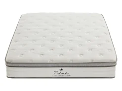 Vente-unique Ensemble 140 x 190 cm sommier coffre blanc + matelas ressorts ensachés 7 zones accueil TPE ép.28cm - ONEBIA de PALACIO