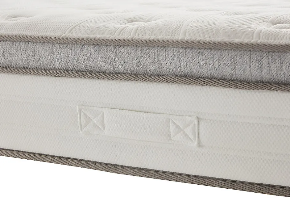 Vente-unique Ensemble 140 x 190 cm sommier coffre blanc + matelas ressorts ensachés 7 zones accueil TPE ép.28cm - ONEBIA de PALACIO