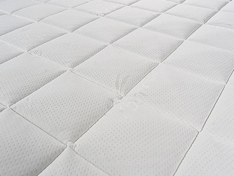 Vente-unique Ensemble 180 x 200 cm sommier coffre naturel clair + matelas mousse et coutil bambou ép.23cm - ADANA de NATUREA