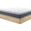 Vente-unique Ensemble 180 x 200 cm sommier coffre naturel clair + matelas ressorts ensachés 7 zones et accueil gel à mémoire de forme ép.23cm - New