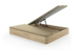 Vente-unique Ensemble 180 x 200 cm sommier coffre naturel clair + matelas ressorts ensachés 7 zones et accueil gel à mémoire de forme ép.23cm - New