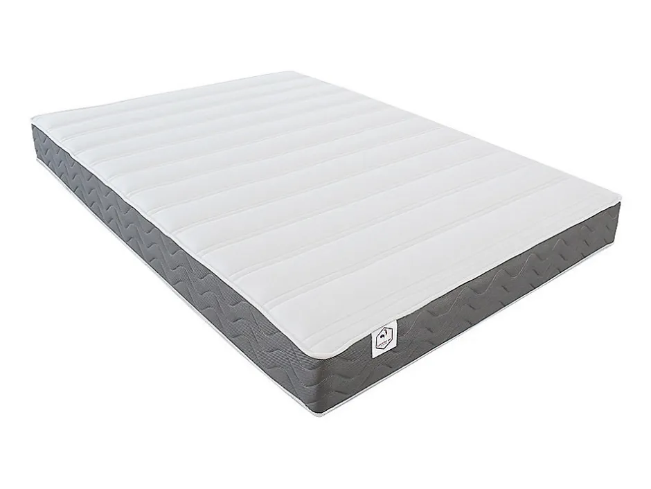 Vente-unique Ensemble 160 x 200 cm sommier coffre avec tiroir naturel clair + matelas mousse HD mémoire de forme et tissu 3D respirant ép.18cm