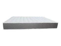 Vente-unique Ensemble 160 x 200 cm sommier coffre avec tiroir naturel clair + matelas mousse HD mémoire de forme et tissu 3D respirant ép.18cm