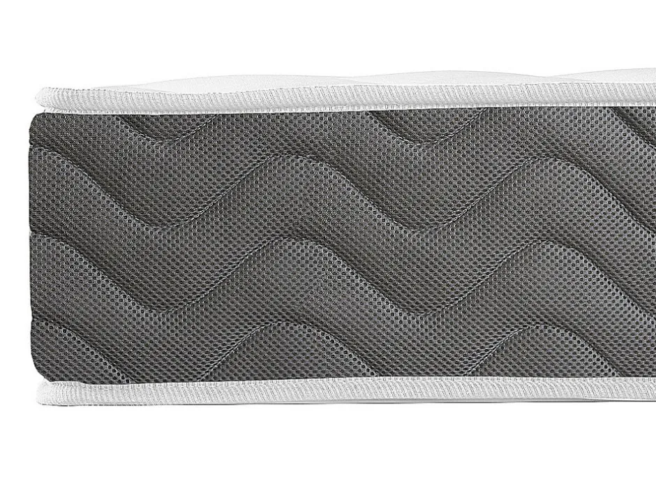 Vente-unique Ensemble 160 x 200 cm sommier coffre avec tiroir naturel clair + matelas mousse HD mémoire de forme et tissu 3D respirant ép.18cm