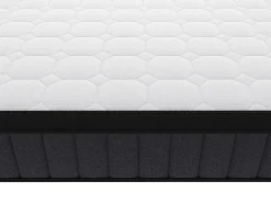 Vente-unique Ensemble 160 x 200 cm sommier coffre blanc + matelas hybride ressorts ensachés 7 zones et gel à mémoire de forme ép.25cm - TOLCA Outlet