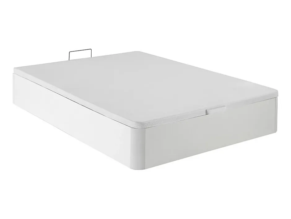 Vente-unique Ensemble 160 x 200 cm sommier coffre blanc + matelas hybride ressorts ensachés 7 zones et gel à mémoire de forme ép.25cm - TOLCA Outlet