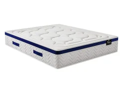 Vente-unique Ensemble 180 x 200 cm sommier coffre naturel clair + matelas hybride ressorts ensachés ép.30cm - MARQUIS de PALACIO