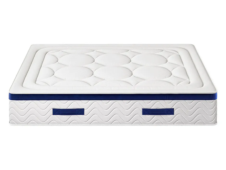 Vente-unique Ensemble 180 x 200 cm sommier coffre naturel clair + matelas hybride ressorts ensachés ép.30cm - MARQUIS de PALACIO