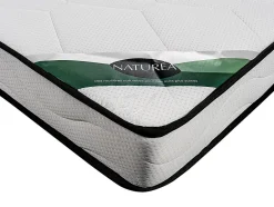 Vente-unique Ensemble 90 x 190 cm sommier coffre naturel clair + matelas mousse et coutil bambou ép.15cm - KANANI de NATUREA