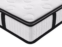 Vente-unique Ensemble 140 x 190 cm sommier coffre naturel clair + matelas ressorts ensachés surmatelas intégré ép.28cm - AMERICAN DREAM de Hot