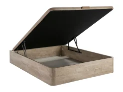 Vente-unique Ensemble 140 x 190 cm sommier coffre naturel clair + matelas ressorts ensachés surmatelas intégré ép.28cm - AMERICAN DREAM de Hot