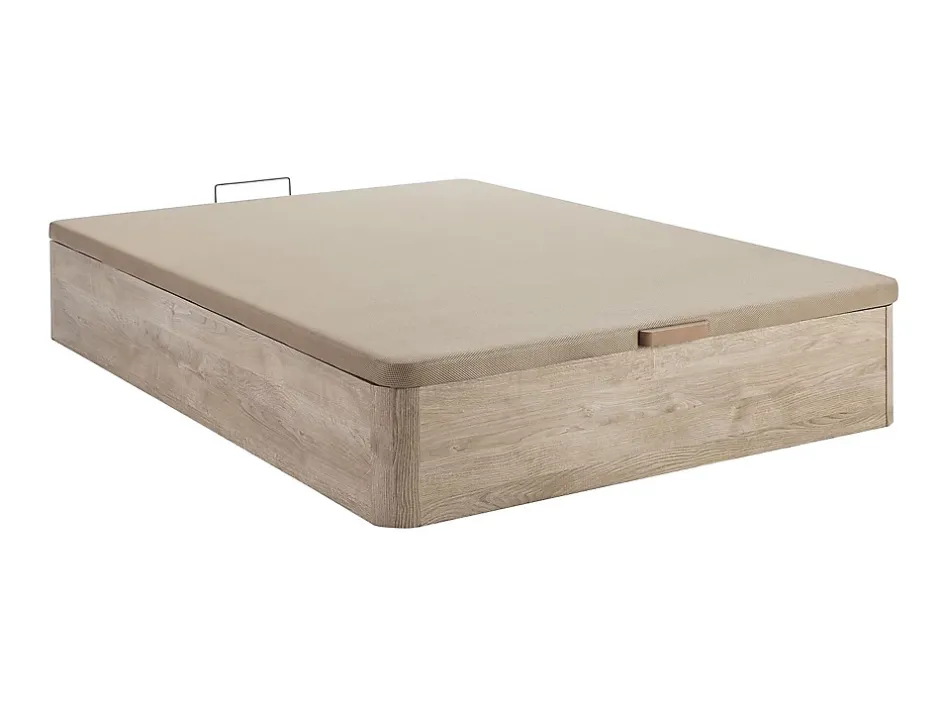 Vente-unique Ensemble 140 x 190 cm sommier coffre naturel clair + matelas ressorts ensachés surmatelas intégré ép.28cm - AMERICAN DREAM de Hot