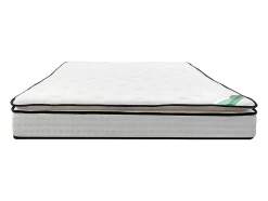 Vente-unique Ensemble 160 x 200 cm sommier tapissier + matelas ressorts ensachés 7 zones surmatelas intégré et coutil bambou ép.26cm - MIREZA Sale