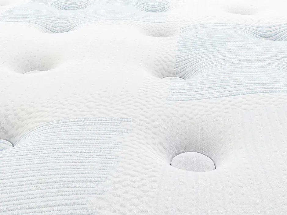 Vente-unique Ensemble 140 x 190 cm sommier tapissier + matelas ressorts ensachés 7 zones et accueil gel à mémoire de forme ép.23cm - VARNO de Sale