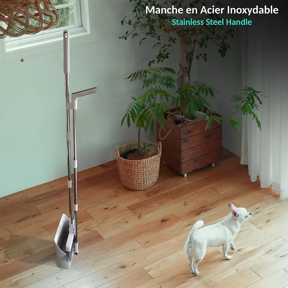 Fishtec Ensemble balai 3 en 1 Pivotant 180 pelle peigne Intégré Best