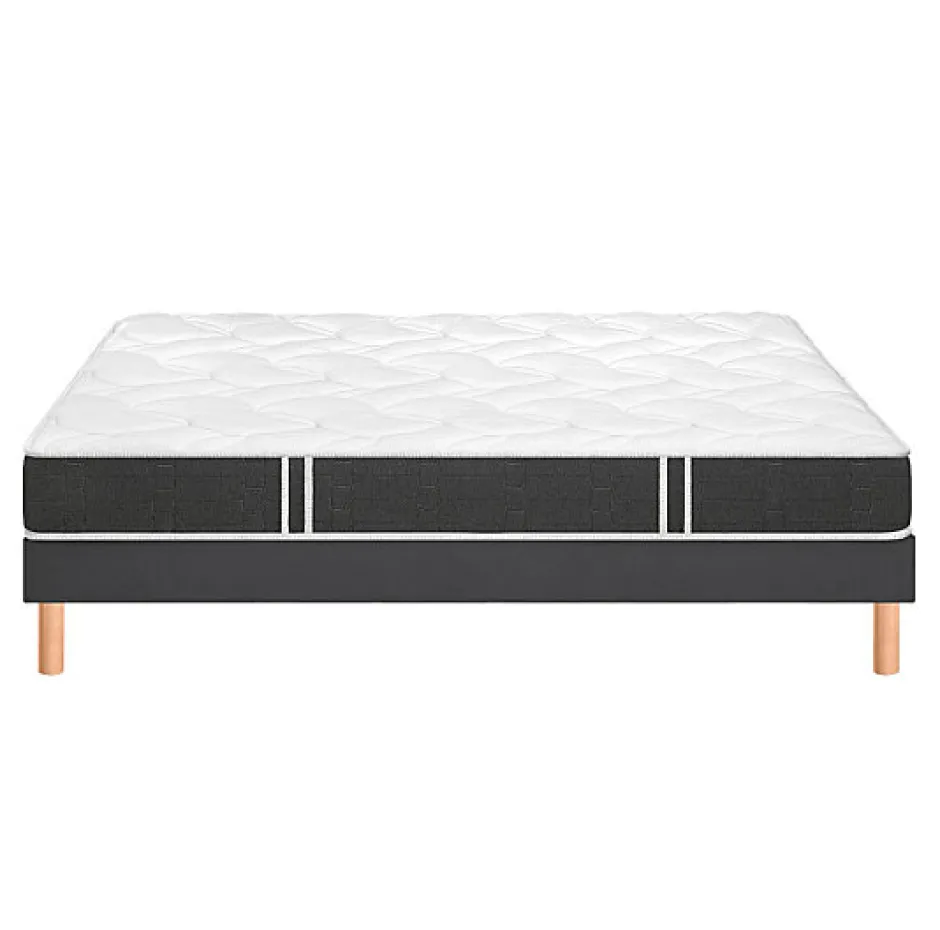 Bultex Ensemble ESSENTIAL + Sommier POWER + pieds 90x200 Mousse Hot