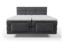 Vente-unique Ensemble complet boxspring tête de lit capitonnée + sommiers relaxation électrique + matelas + surmatelas - 2 x 80 x 200 cm -