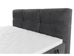 Vente-unique Ensemble complet boxspring tête de lit capitonnée + sommiers relaxation électrique + matelas + surmatelas - 2 x 80 x 200 cm -