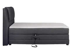 Vente-unique Ensemble complet boxspring tête de lit + sommiers relaxation électrique + matelas + surmatelas - 100 x 200 cm - Tissu - Anthracite