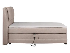 Vente-unique Ensemble complet boxspring tête de lit + sommiers relaxation électrique + matelas + surmatelas - 100 x 200 cm - Tissu - Beige -
