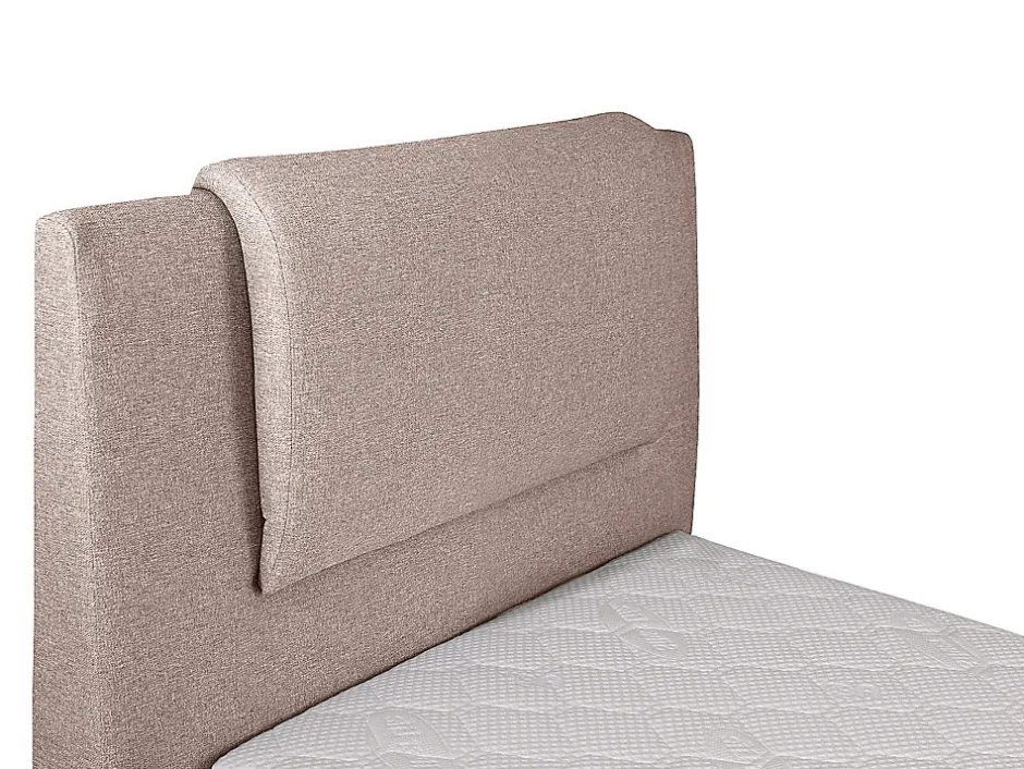 Vente-unique Ensemble complet boxspring tête de lit + sommiers relaxation électrique + matelas + surmatelas - 100 x 200 cm - Tissu - Beige -