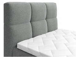 Vente-unique Ensemble complet boxspring tête de lit capitonnée + sommiers relaxation électrique + matelas + surmatelas - 100 x 200 cm - Tissu - Online
