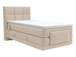 Vente-unique Ensemble complet boxspring tête de lit capitonnée + sommiers relaxation électrique + matelas + surmatelas - 100 x 200 cm - Tissu -