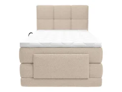 Vente-unique Ensemble complet boxspring tête de lit capitonnée + sommiers relaxation électrique + matelas + surmatelas - 100 x 200 cm - Tissu -