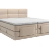 Vente-unique Ensemble complet boxspring tête de lit capitonnée + sommiers relaxation électrique + matelas + surmatelas - 2 x 80 x 200 cm -