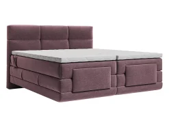 Vente-unique Ensemble complet boxspring tête de lit capitonnée + sommiers relaxation électrique + matelas + surmatelas - 2 x 90 x 200 cm -